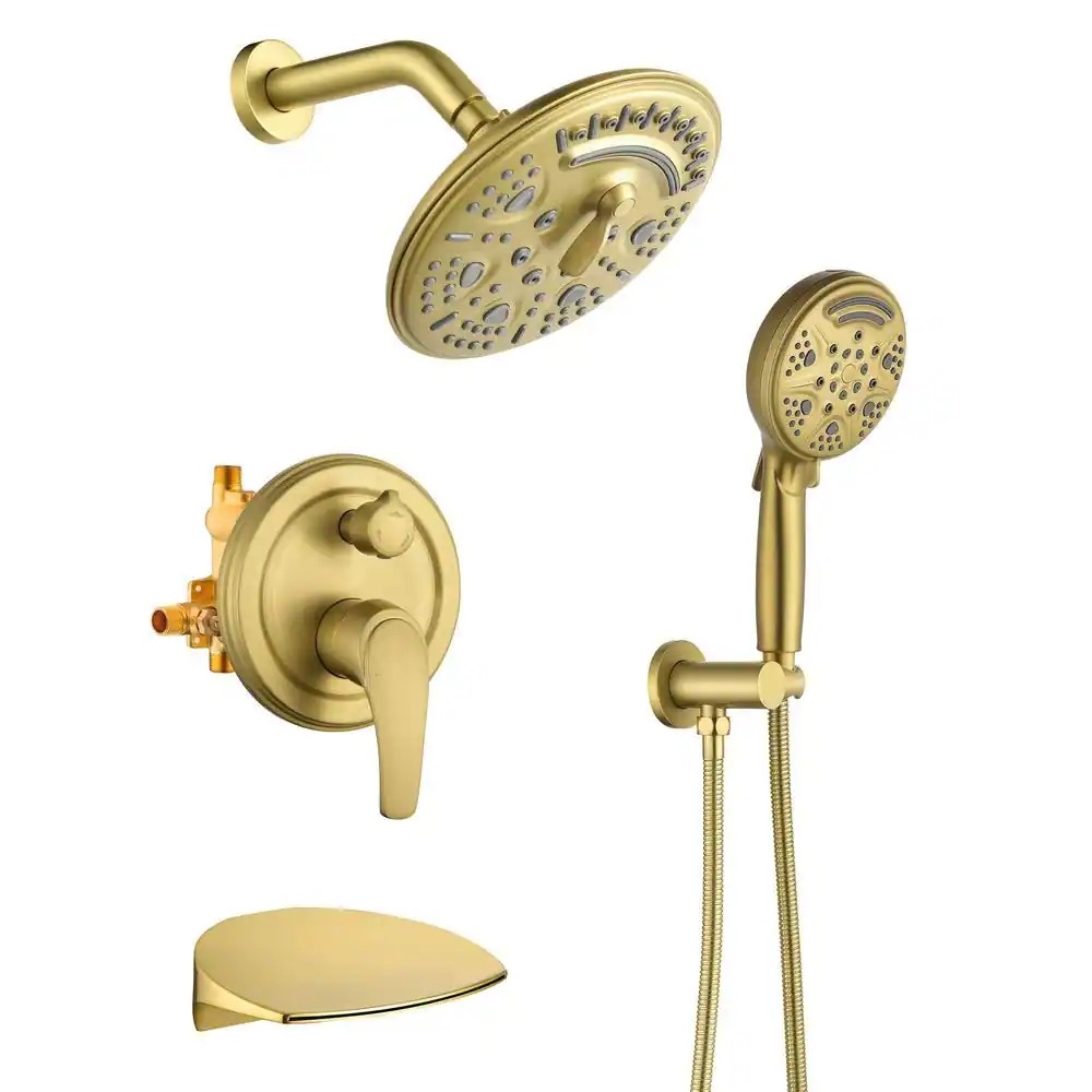 Single-Handle 9-Spray Tub and Shower Faucet with 8 in. Shower Head and Tub Spout